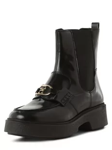 Tommy Hilfiger - Skórzane kozaki damskie, czarny - Botki damskie - miniaturka - grafika 1