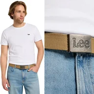 Paski - Lee WEBBING BELT Glazed Ginger BEŻOWY PASEK PEŁNA KLAMRA Z LOGO Rozm. 95 cm - miniaturka - grafika 1