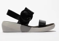 Sandały damskie - Fly London Sandały Damskie Skórzane Czarne 40 Jja - miniaturka - grafika 1