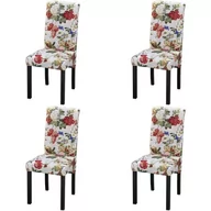 Krzesła - vidaXL Krzesła do jadalni 4 szt Floral Design Drewniana rama - miniaturka - grafika 1