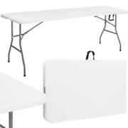 Meble turystyczne - Springos Stół cateringowy 240 cm bankietowy składany w walizkę stolik ogrodowy, turystyczny biały GF0050 - miniaturka - grafika 1
