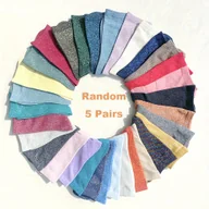 Skarpetki damskie - TEMU 5 Parów Kolorowych, Błyszczących Skarpetek – Złote i Srebrne, Luksusowe Damskie Skarpety o Wysokiej Jakości - miniaturka - grafika 1