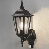 Lampy ogrodowe - Konstsmide Lampa ścienna Firenze świecąca w górę, czujnik, czarny mat - miniaturka - grafika 1