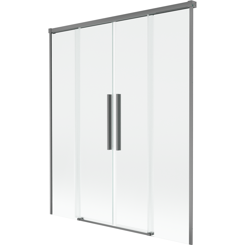 Mexen Rox parawan nawannowy 2-skrzydłowy rozsuwany 160 x 150 cm, transparent, gun metal - 8C9-160-002-95-00