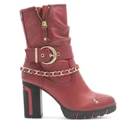 Botki damskie - Botki Mustang 1363-505 Czerwony - miniaturka - grafika 1