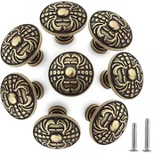 Zawiasy, okucia i inne akcesoria - Uchwyty meblowe - do szuflad, szafek - stop cynku - 8 sztuk - 32 mm - brąz - miniaturka - grafika 1