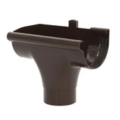Rynny i akcesoria - Wypust rynny lewy S130 brązowy - miniaturka - grafika 1