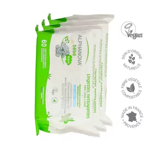 Alphanova Bebe Naturalne Chusteczki Nawilżane - 3x72 szt. - TRZYPAK - - Chusteczki nawilżane - miniaturka - grafika 1
