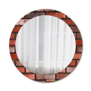 Okrągłe Lustro Ścienne Czerwona cegła 80cm - Lustra - miniaturka - grafika 1