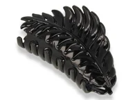 Ozdoby do włosów - Orientana, Klamra spinka do włosów podwójna listek czarna - miniaturka - grafika 1