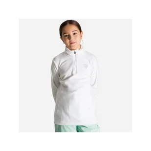 Polar narciarski dla dzieci Rossignol Girl 1/2 Zip Fleece biały - Bluzy narciarskie - miniaturka - grafika 1