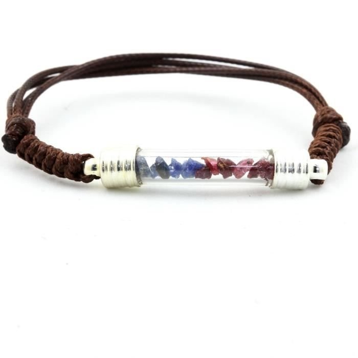 Kamienie i minerały. Bransoletka Rubin + Surowy Szafir. Kolor brązowy.