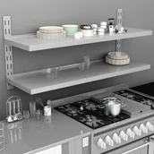 Półki do kuchni - shumee 2 poziomowa półka wisząca stal nierdzewna 150 x 30 cm - miniaturka - grafika 1