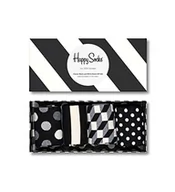 Skarpetki męskie - Happy Socks 4-Pack Classic Black & White Socks Gift Set, kolorowe i zabawne, Skarpetki dla kobiet i mężczyzn, Czarny-Biały (41-46) - miniaturka - grafika 1