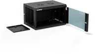 Szafy rack - Szafa wisząca 19" 6U 600x450, drzwi szklane jednoskrzydłowe, tył osłona pełna demontowalna, osłony boczne pełne demontowalne zamykane na klucz, 4 belki, kolor czarny, do samodzielnego montażu - Flat Pack, ALANTEC - miniaturka - grafika 1