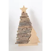 Ozdoby bożonarodzeniowe - Choinka drewniana posypana brokatem 39,5 cm - miniaturka - grafika 1