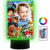 Lampy stojące - Lampka Nocna z Nadrukiem Psi Patrol Prezent Twój Napis Imię Grawer 3D LED - miniaturka - grafika 1