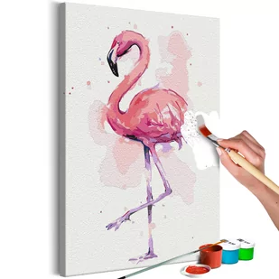 Obraz do samodzielnego malowania - Przyjazny flaming (rozmiar 40x60) - Malowanie po numerach - miniaturka - grafika 1