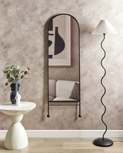 Metalowe lustro ścienne 45 x 145 cm czarne JARNAGES Lumarko! - Lustra - miniaturka - grafika 3