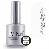 Utwardzacze do paznokci - EM Nail, Lakier hybrydowy Top Coat Ultra Matte, 15 ml - miniaturka - grafika 1