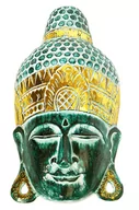 Figurki dekoracyjne - MASKA BUDDA DREWNIANA RZEŹBA 50CM INDONEZJA - miniaturka - grafika 1