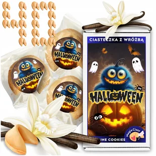 Ciasteczka z wróżbą na Halloween dla dzieci zabawa podziękowanie 40 sztuk - Pieczywo chrupkie - miniaturka - grafika 1