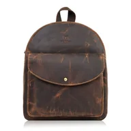 Plecaki - Plecak damski brązowy Paolo Peruzzi T-18-BR - PAOLO PERUZZI - miniaturka - grafika 1