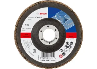 Bosch ściernica listkowa 125x22 gr 40 standard for metal X431 2608603716 - Tarcze do pił - miniaturka - grafika 2
