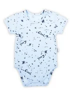 Body dla niemowląt - Niemowlęce body z krótkim rękawem w plamki niebieskie Nicol,r.68 - miniaturka - grafika 1