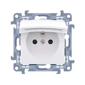 Gniazdka elektryczne - Kontakt Simon Kontakt_Simon Gniazdo wtyczkowe do wersji IP44 bez uszczelki - klapka transparentna (moduł) 16A. 250V. zaciski śrubowe biały Wymagana uszczelka ramki CGZ1BU.01/11A - miniaturka - grafika 1