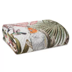 Narzuta 170 x 210 Pikowana Parrot Zieleń+Róż - Narzuty - miniaturka - grafika 1