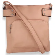 Torebki damskie - Torebka Damska Listonoszka Różowa Z Kieszonką - miniaturka - grafika 1