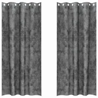 Zasłony - vidaXL Zasłona z zasłonami 2 pcs Szary 225 x 140 cm Aksamit - miniaturka - grafika 1