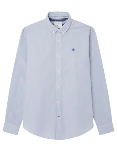 SPRINGFIELD Poplin koszula męska w paski popelina, Ciemnoniebieski, XL