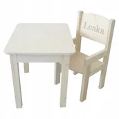 Zestawy mebli dla dzieci - STOLIK 37/50 + KRZESEŁKO PEŁNE Z PODŁOKIETNIKIEM DLA NIEMOWLAKA GRAWER IMIĘ - miniaturka - grafika 1