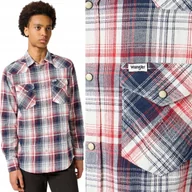 Koszule męskie - Wrangler WESTERN SHIRT Red Blue BAWEŁNIANA KOSZULA W KRATĘ REGULAR FIT M - miniaturka - grafika 1