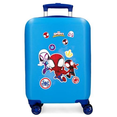 Joumma Marvel Go Webs Go Spidey Walizka kabinowa niebieska 33 x 50 x 20 cm sztywne zapięcie szyfrowe ABS z boku 28,4 kg 2 kg 4 podwójne koła bagaż ręczny, Niebieski, walizka kabinowa