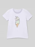 Koszulki dla dziewczynek - T-shirt o kroju regular fit z czystej bawełny - miniaturka - grafika 1