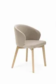 Krzesła - Flavio 5 krzesło tapicerowane beżowe nogi dąb artisan - miniaturka - grafika 1