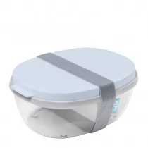 Mepal Mepal Ellipse Saladbox Nordic Blue 1,9 L Błękitny Lunch Box Plastikowy Dwukomorowy Z Pojemnikiem Na Sos - Lunch boxy - miniaturka - grafika 1