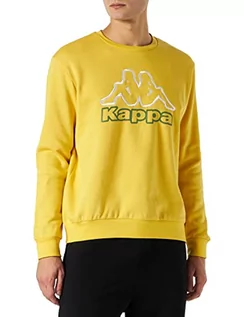Bluzy męskie - Kappa Męska bluza z logo Cidan, żółta, M, żółty, M - grafika 1