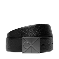 Paski - Pasek Męski Calvin Klein Emblem Plaque W/ Aop 35Mm Adj/Re LV04D7083G Czarny - miniaturka - grafika 1