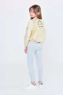 Kurtki i płaszcze dla dziewczynek - Karl Lagerfeld kurtka bomber dziecięca kolor złoty - grafika 1
