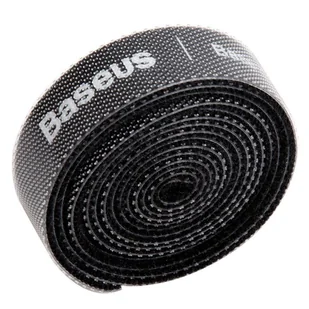 Taśma rzepowa, organizer kabli Baseus Colourful Circle Velcro Straps 1m (czarny) - Maskownice do kabli - miniaturka - grafika 1
