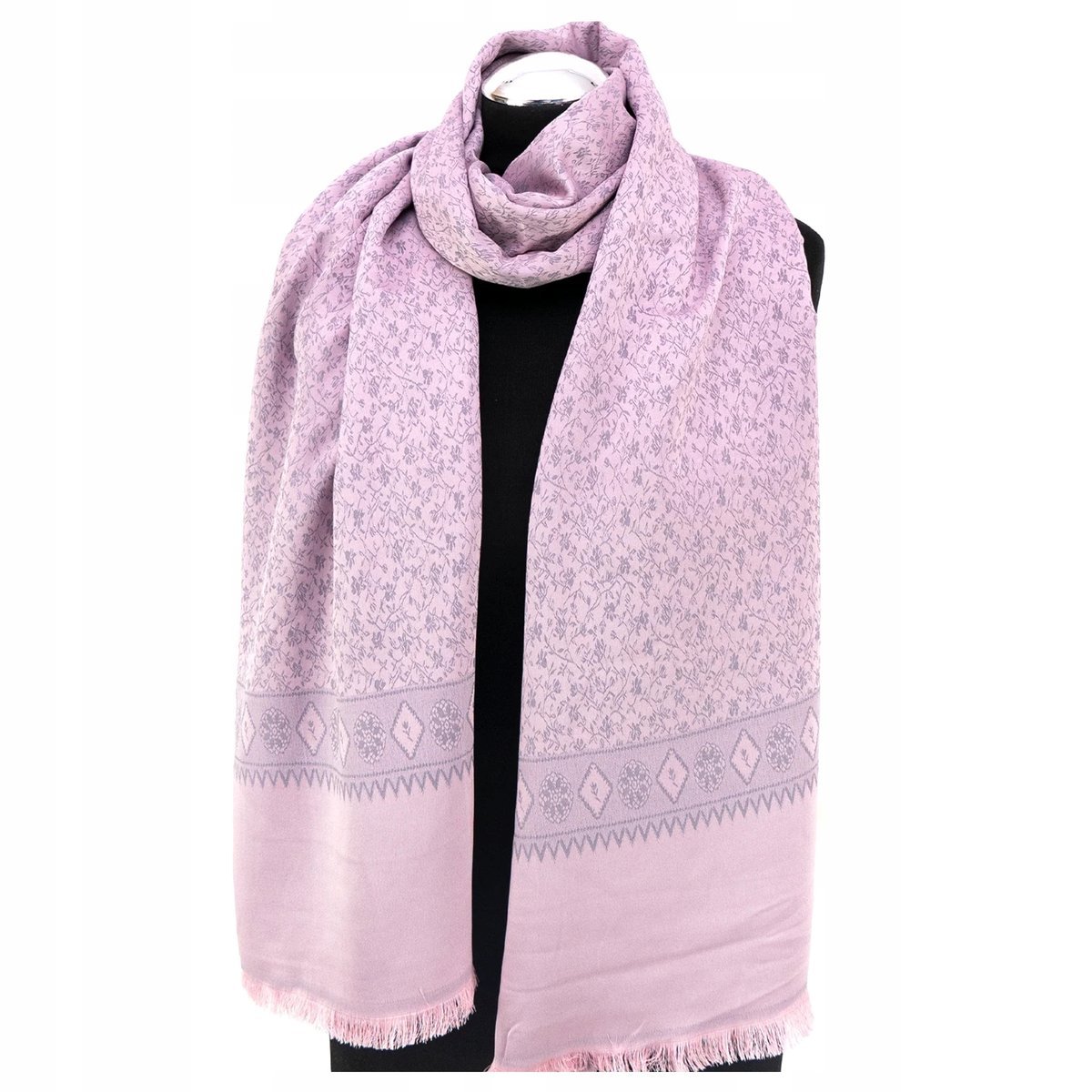 Szal Szalik Jedwabny Orientalne Wzory Turecka Jakość Piękny Róż Miłości