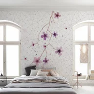 Fototapety - Fototapeta kwiaty wiśni czarno-białymIróżowym - 200 x 250 cm - SANDERS & SANDERS - miniaturka - grafika 1