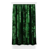 Zasłony - Zasłona na taśmę do salonu 150x230 Zielone znaki, Fabricsy - miniaturka - grafika 1