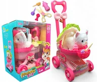 Zabawki interaktywne dla dzieci - INTERAKTYWNE ZWIERZĄTKO PIESEK CICHO SZCZEKA CHODZI MACHA OGONKIEM + WÓZEK - miniaturka - grafika 1