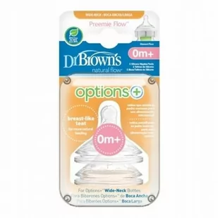 Dr Brown''s smoczek Options+ szeroki Preem 0m+ 2szt - Smoczki do butelek - miniaturka - grafika 1