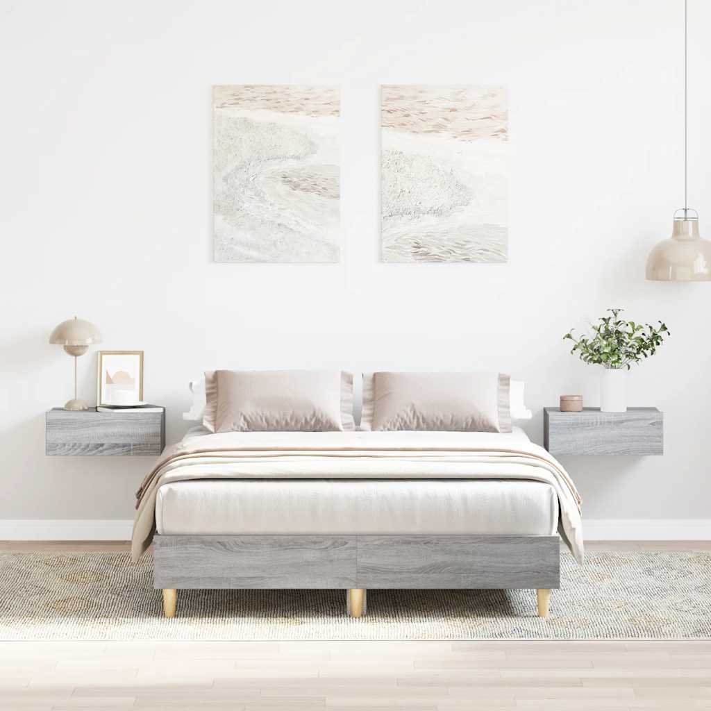 Rama łóżka bez materaca Szary Sonoma 120x200 cm Drewno klejone
